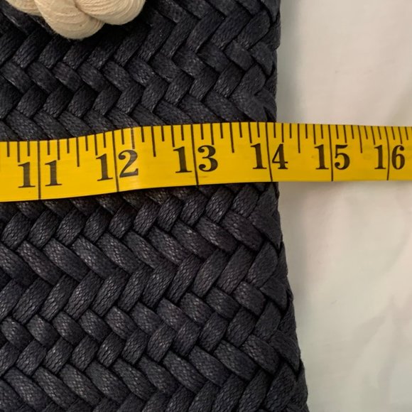 Talbots Navy Weave Handbag with Chunky Rope Handle EUC - Picture 13 of 16